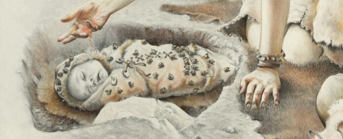 Artist Illustration Of Ancient Baby Burial 2 Artist Illustration Of Ancient Baby Burial 2